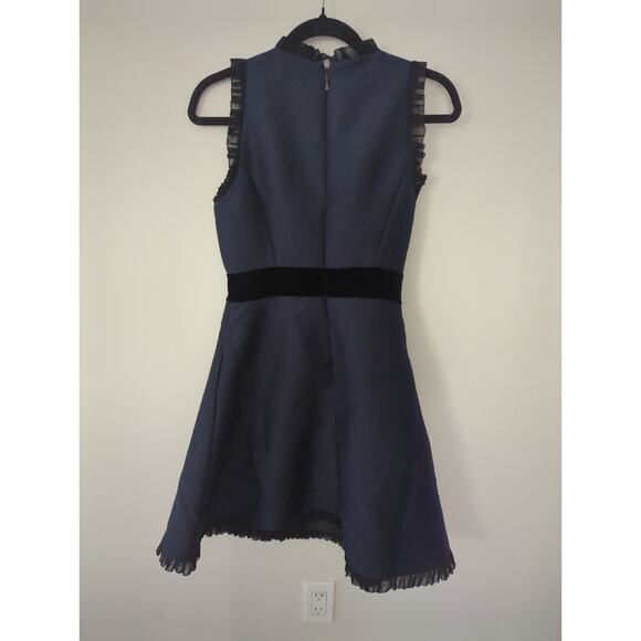 Kate Spade Velvet Bow Fit And Flare Navy Dress - Picture 6 of 7